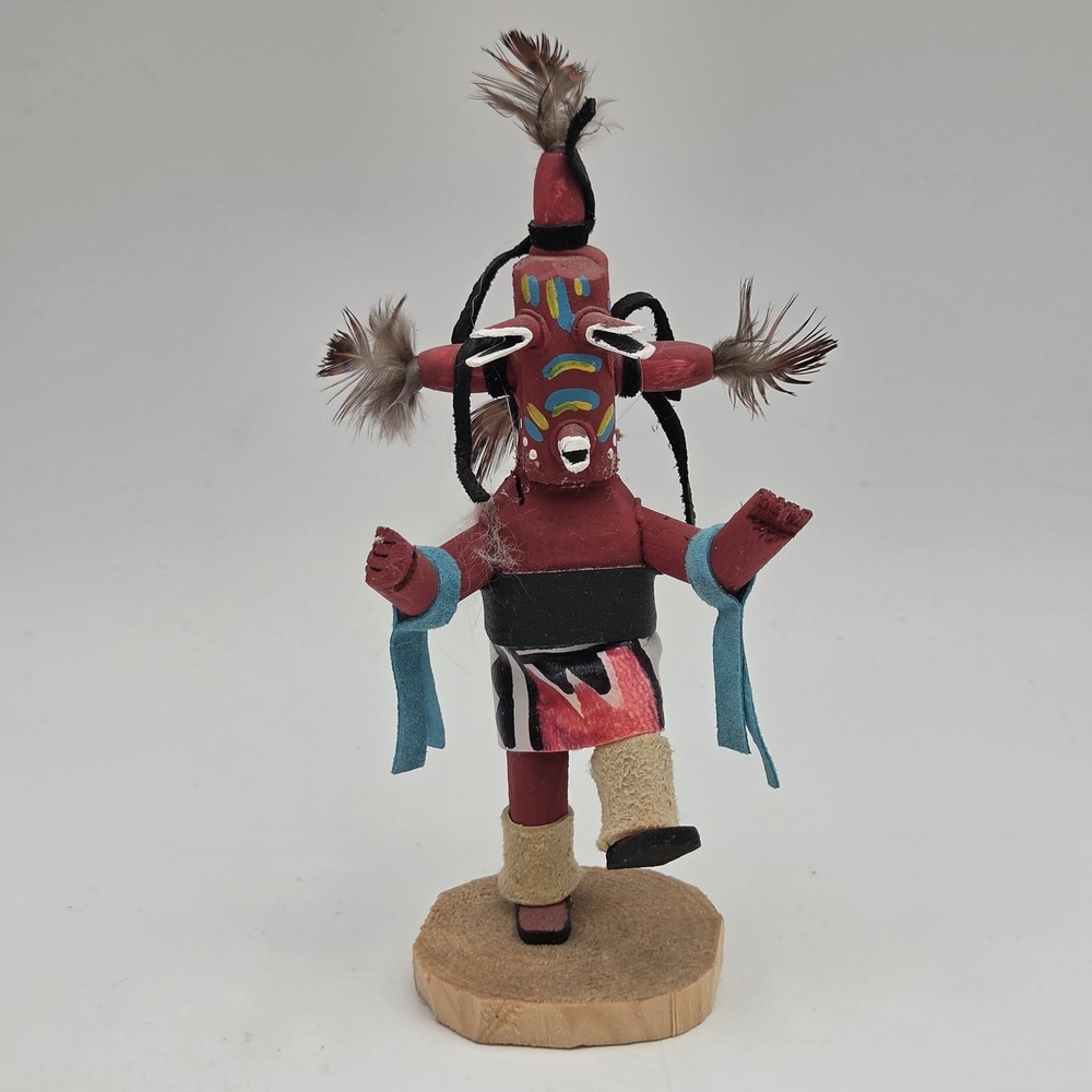 Vintage 4 3/4" Kachina Doll "Mudhead" Signed E. Willie